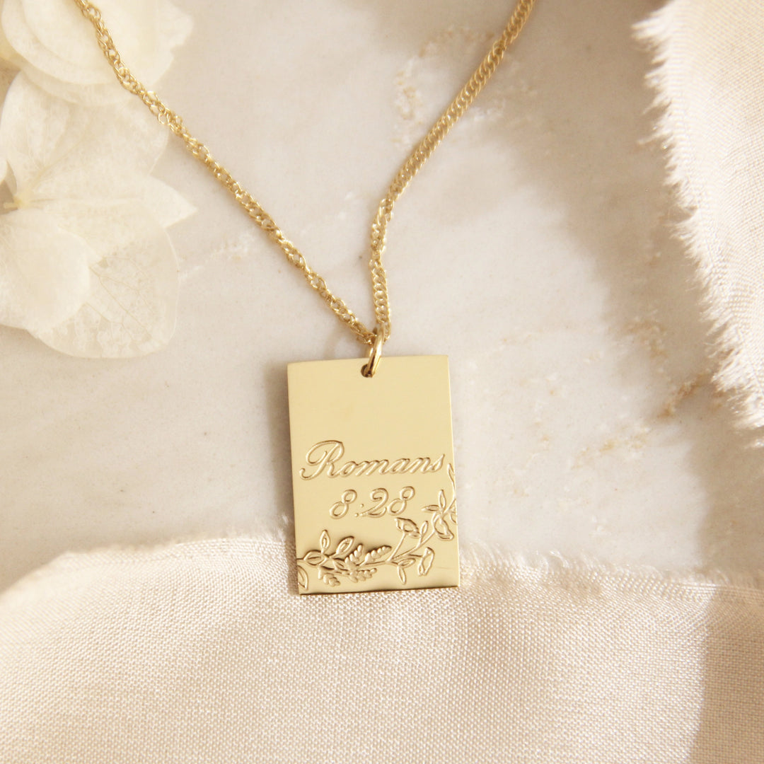 All Things Work for Good (Romans 8:28) Necklace | Christian scripture necklace