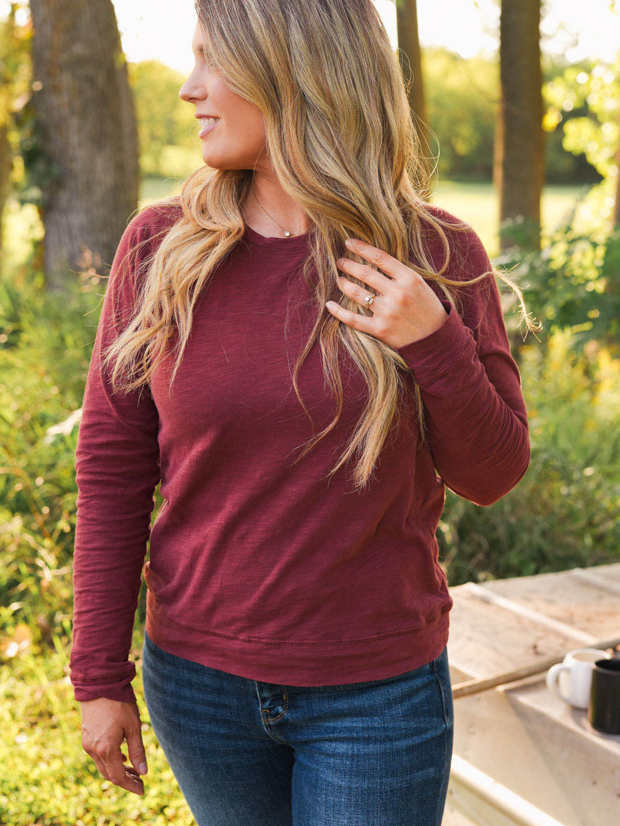 Thread and Supply Everett top in Sable | Long Sleeve Raglan Top